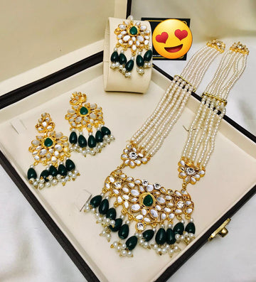 Kundan Mala Set: Dark Green, Black, Maroon – Perfect for Every Occasion